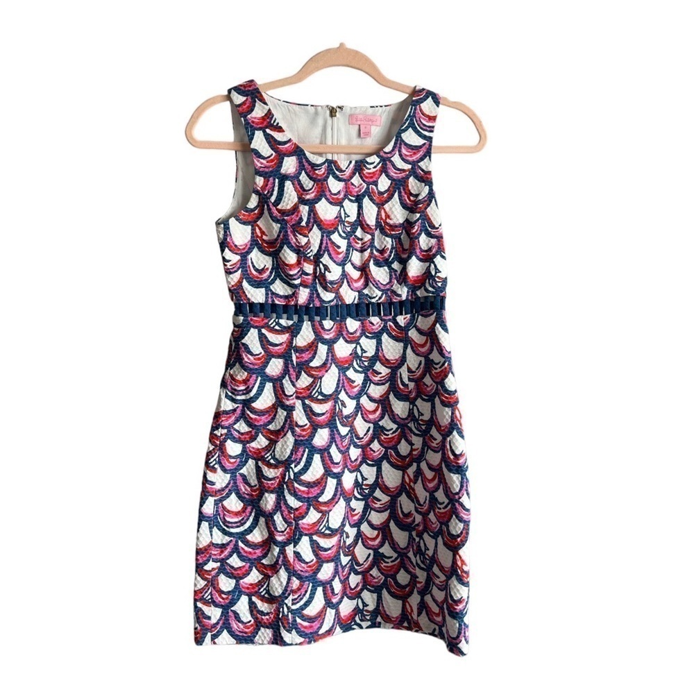 Lilly Pulitzer Iggy Cutout Sleeveless Dress | Gillty Scallop Print | 0